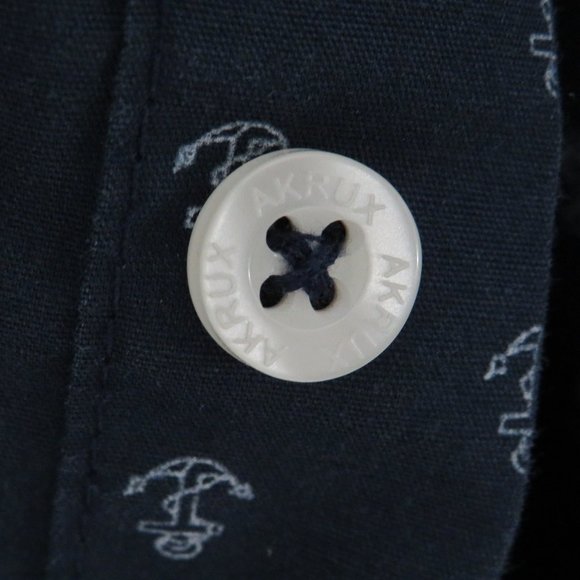 Akrux* Men's Short Sleeve Button Down Curved Hem Chest Pocket Shirt~ Size Large - Picture 4 of 11